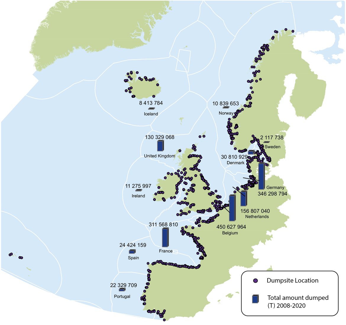 Figure 3: Designated sites and total amounts 2008 to 2020