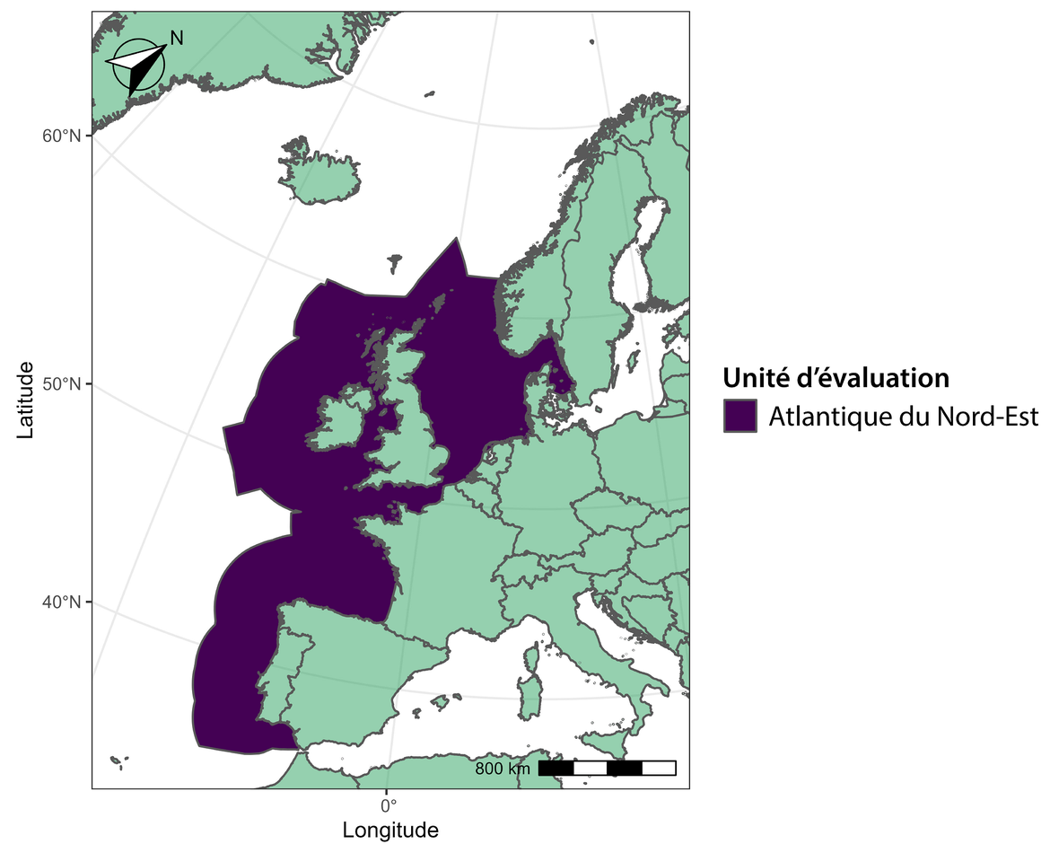 Figure f : Unité d’évaluation pour le petit rorqual et le dauphin commun à bec court.