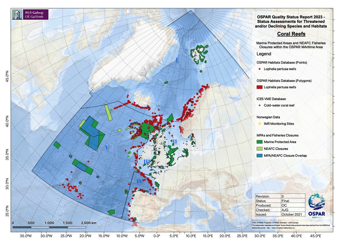 Figure 5: OSPAR marine protected areas and NEAFC fisheries closures in the OSPAR region