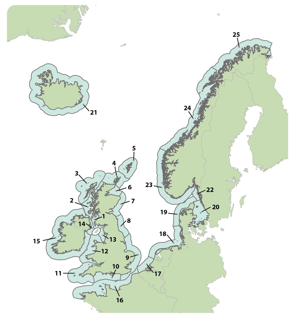 Figure a: Assessment units for grey seal pup production