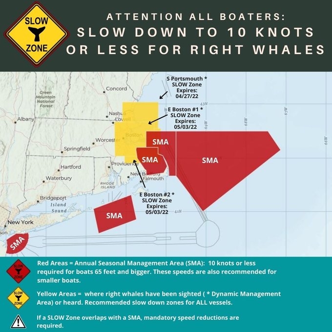 Figure R.1: Slow down notifications from the National Oceanic and Atmospheric Administration (NOAA) received by boaters