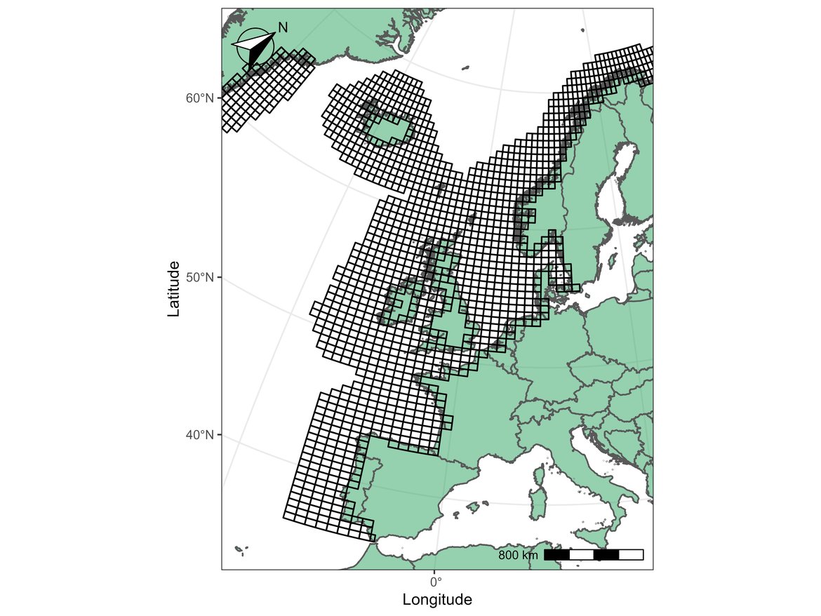 Figure e: ICES statistical rectangles.