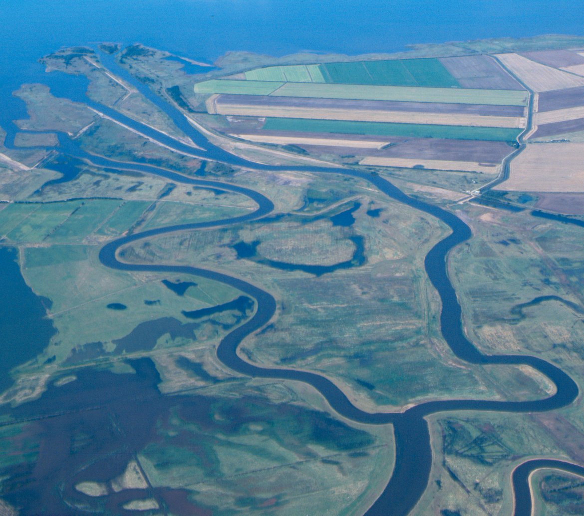 Figure 3.8.5: Reconstructed delta of Rivers Skjern at the outlet to Ringkøbing Fjord (photo by Hans Ole Hansen)