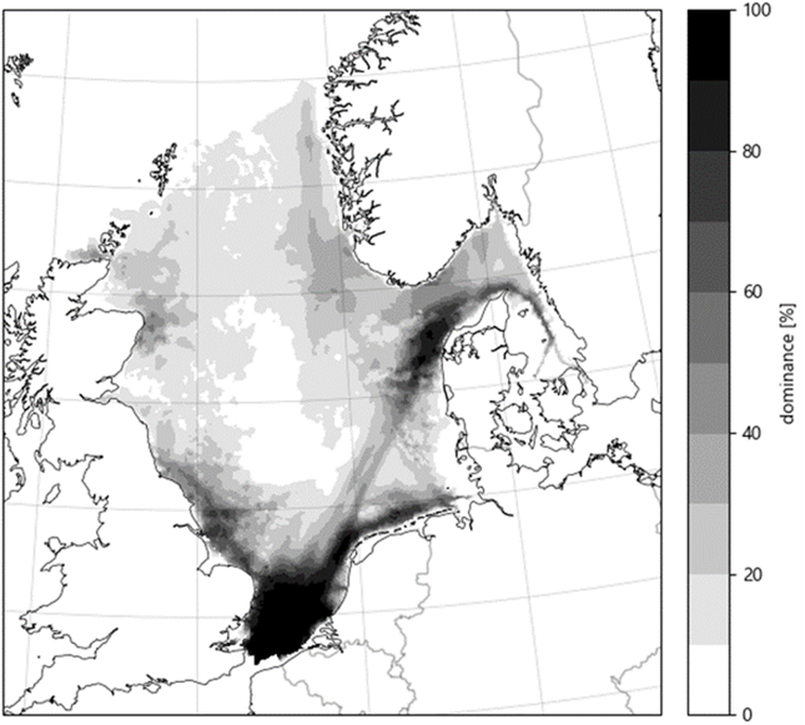 Figure S.1: Dominance map for a cut-off level of 20 dB of the excess level