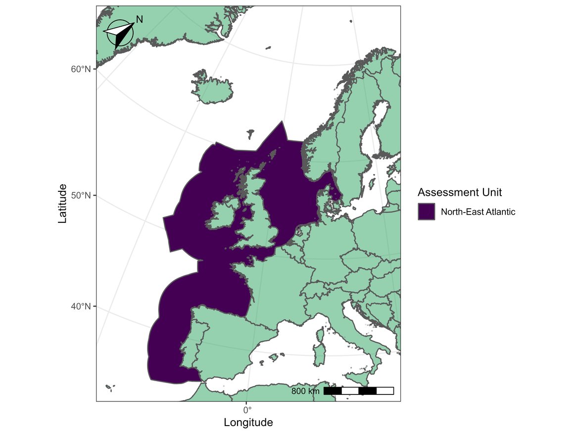 Figure c: Assessment Units for common dolphin.