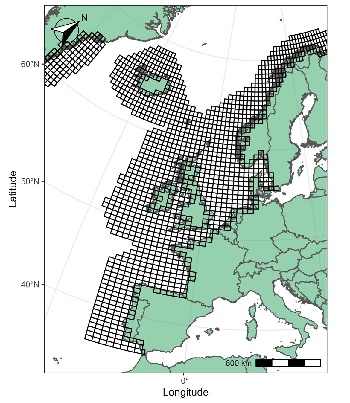 Figure e: ICES statistical rectangles.