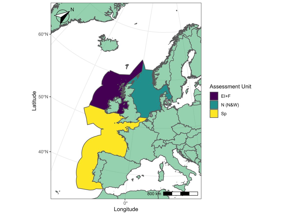 Figure h: Assessment units for the fin whale.
