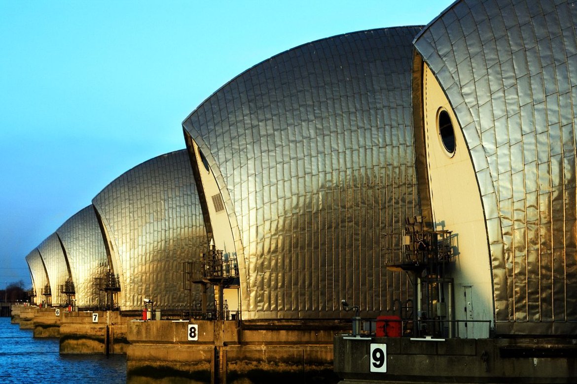 The Thames Barrier is an example of a Flood Barrier. © Craig Allen