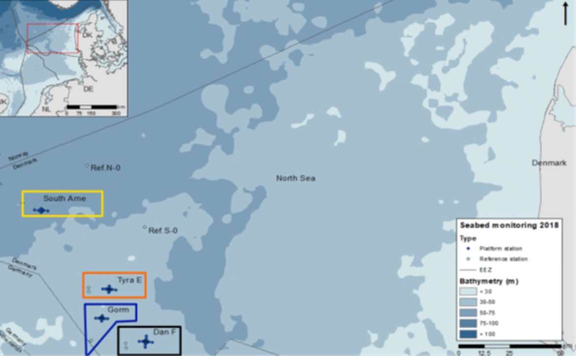 Figure 15: Map of the 2018 Seabed Monitoring Area on the DCS (Source: DHI 2018)