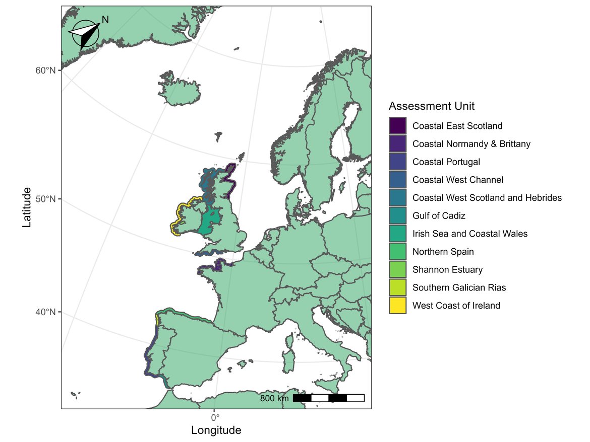Figure d: Assessment units for coastal bottlenose dolphins.